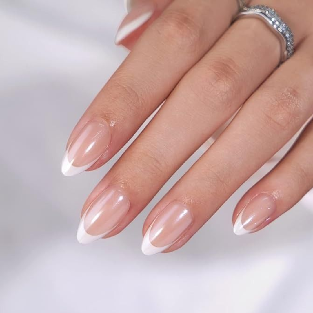 French Manicure with Chrome Glaze